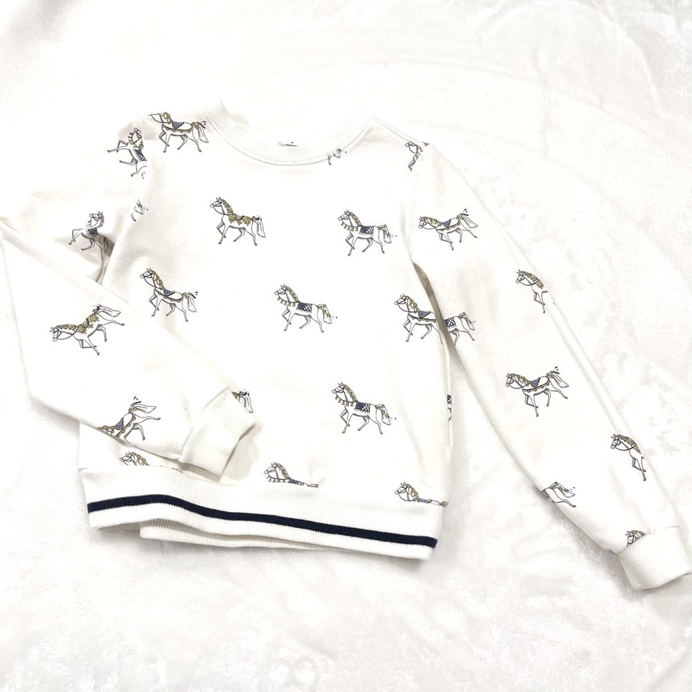 JANIE AND JACK HORSE PRINT PULLOVER
